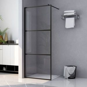 vidaXL Paravan de duș walk-in negru 115x195 cm sticlă ESG transparentă imagine