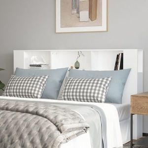 vidaXL Tăblie de pat cu dulap, alb, 180x18, 5x104, 5 cm imagine