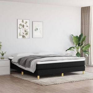 vidaXL Cadru de pat, negru, 160 x 200 cm, material textil imagine