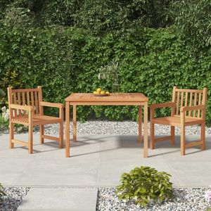 vidaXL Set de masă pentru grădină, lemn masiv de tec, 3 piese imagine