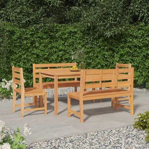 vidaXL Set de sufragerie de grădină, lemn masiv de tec, 5 piese imagine