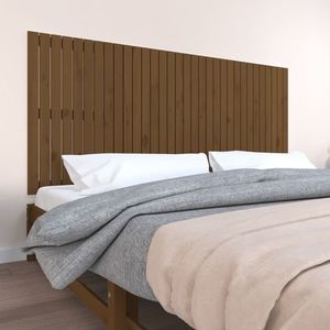 vidaXL Tăblie de pat pentru perete, maro miere, 204x3x90 cm imagine
