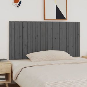 vidaXL Tăblie de pat pentru perete, gri, 185x3x90 cm, lemn masiv pin imagine