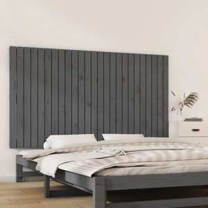 vidaXL Tăblie de pat pentru perete, gri, 159, 5x3x90 cm, lemn masiv pin imagine