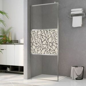 vidaXL Paravan de duș walk-in, 115 x 195 cm, sticlă ESG, model piatră imagine