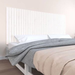 vidaXL Tăblie de pat pentru perete, alb, 204x3x90 cm, lemn masiv pin imagine