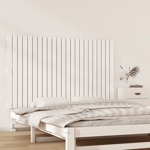 vidaXL Tăblie de pat pentru perete, alb, 147x3x90 cm, lemn masiv pin imagine
