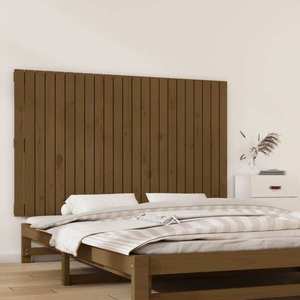 vidaXL Tăblie de pat pentru perete, maro miere, 147x3x90 cm imagine