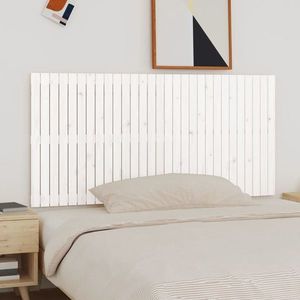 vidaXL Tăblie de pat pentru perete, alb, 185x3x90 cm, lemn masiv pin imagine