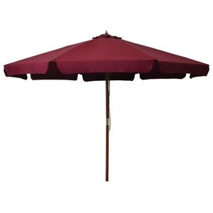 vidaXL Umbrelă de soare de exterior, stâlp lemn, roșu burgund, 330 cm imagine