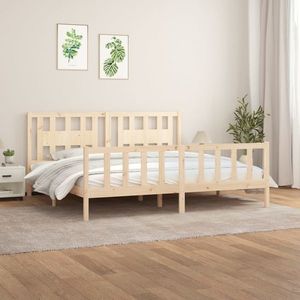 vidaXL Cadru de pat cu tăblie 200x200 cm, lemn masiv de pin imagine