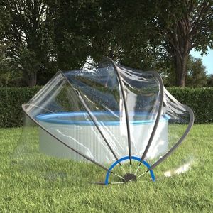 vidaXL Cupolă pentru piscină, rotund, 406x203 cm, PVC imagine