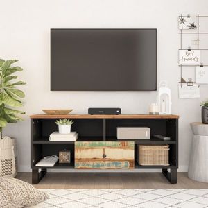 vidaXL Dulap TV, 100x33x46 cm, lemn masiv reciclat&lemn prelucrat imagine