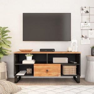 vidaXL Dulap TV, 100x33x46 cm, lemn masiv de acacia&lemn prelucrat imagine