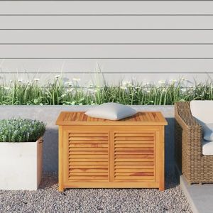 vidaXL Ladă depozitare grădină cu geantă, 90x50x58 cm, lemn masiv tec imagine