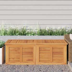 vidaXL Ladă depozitare grădină cu geantă, 150x50x53 cm, lemn masiv tec imagine