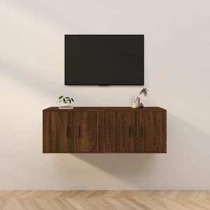 vidaXL Dulapuri TV de perete, 2 buc., stejar maro, 57x34, 5x40 cm imagine