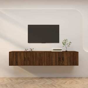 vidaXL Dulapuri TV montate pe perete 2 buc, stejar maro, 100x34, 5x40cm imagine