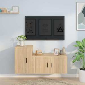 vidaXL Set dulap TV, 2 piese, stejar sonoma, lemn prelucrat imagine