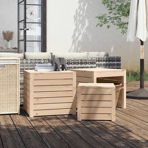 vidaXL Set cutie de grădină, 3 piese, lemn masiv de pin imagine
