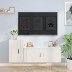 vidaXL Set dulap TV, 2 piese, alb extralucios, lemn prelucrat imagine