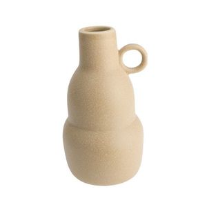Vaza Tall Archaic din ceramica bej 11x20 cm imagine