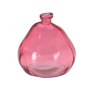 Vaza Serpentine din sticla reciclata roz 17x19 cm imagine