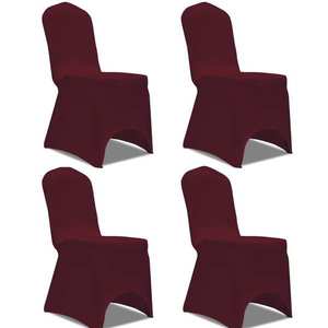 vidaXL Husă de scaun elastică, 4 buc., roșu bordo imagine