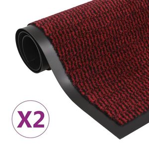 vidaXL Covoare ușă anti-praf, 2 buc., roșu, 120x180 cm, dreptunghiular imagine