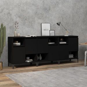 vidaXL Dulapuri, 3 buc, negru, 60x35x70 cm, lemn prelucrat imagine