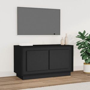 vidaXL Comodă TV, negru, 80x35x45 cm, lemn prelucrat imagine