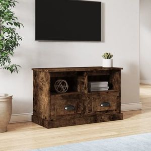 vidaXL Comodă TV, stejar afumat, 80x35x50 cm, lemn prelucrat imagine