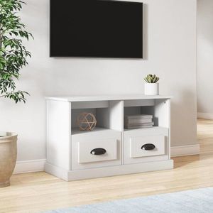 vidaXL Comodă TV, alb, 80x35x50 cm, lemn prelucrat imagine