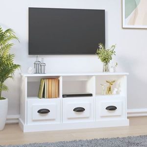 vidaXL Comodă TV, alb, 100x35x50 cm, lemn prelucrat imagine