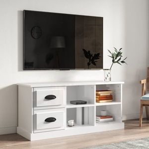 vidaXL Comodă TV, alb extralucios, 102x35, 5x47, 5 cm, lemn prelucrat imagine