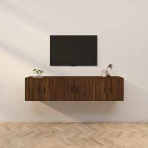 vidaXL Dulapuri TV de perete, 3 buc., stejar maro, 57x34, 5x40 cm imagine