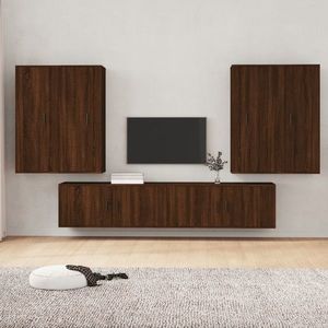 vidaXL Set dulapuri TV, 6 piese, stejar maro, lemn prelucrat imagine