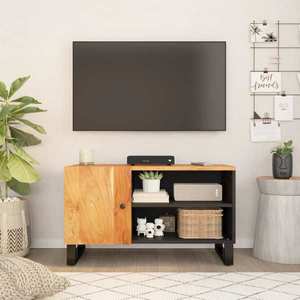 vidaXL Dulap TV, 80x33x46 cm, lemn masiv de acacia&lemn prelucrat imagine