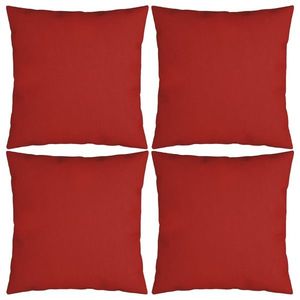 vidaXL Perne decorative, 4 buc., roșu, 60x60 cm, material textil imagine