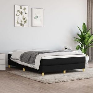 vidaXL Cadru de pat, negru, 140x190 cm, material textil imagine