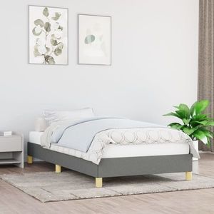 vidaXL Cadru de pat, gri închis, 90x190 cm, material textil imagine
