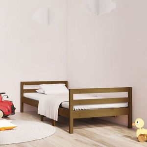 vidaXL Cadru de pat, maro miere, 75x190 cm, lemn masiv de pin imagine