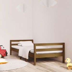 vidaXL Cadru de pat, maro miere, 90x190 cm, lemn masiv de pin imagine