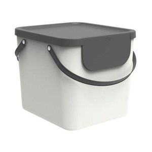 Cos de gunoi pentru colectare selectiva Albula, Rotho, 40 L, plastic, alb imagine