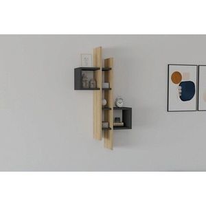 Raft de perete, Asse Home, Emse, 53.8x108x19.6 cm, Stejar safir / Antracit imagine