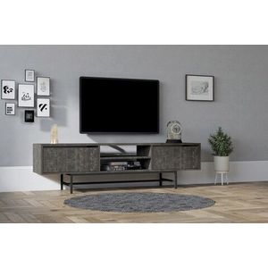 Comoda TV, Asse Home, Tauber, 180x50x40 cm, Antracit imagine