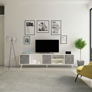 Comoda TV, Avva Home, Sinef, 180x45.7x29.5 cm, Alb / Antracit imagine