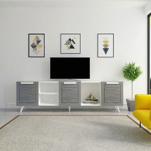 Comoda TV, Avva Home, Zena, 180x53x31.3 cm, Antracit/Alb imagine