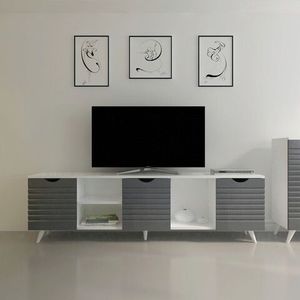 Comoda TV, Avva Home, Patara, 180x53.4x29.5 cm, Antracit/Alb imagine