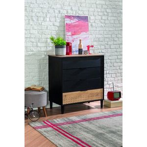 Dulap, Çilek, Black Dresser, 86x94x46 cm, Multicolor imagine
